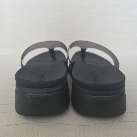 Vionic Womens Luminous High Tide Black Wedge Platform Flip Flop Sandals Size 10 - Picture 5 of 12